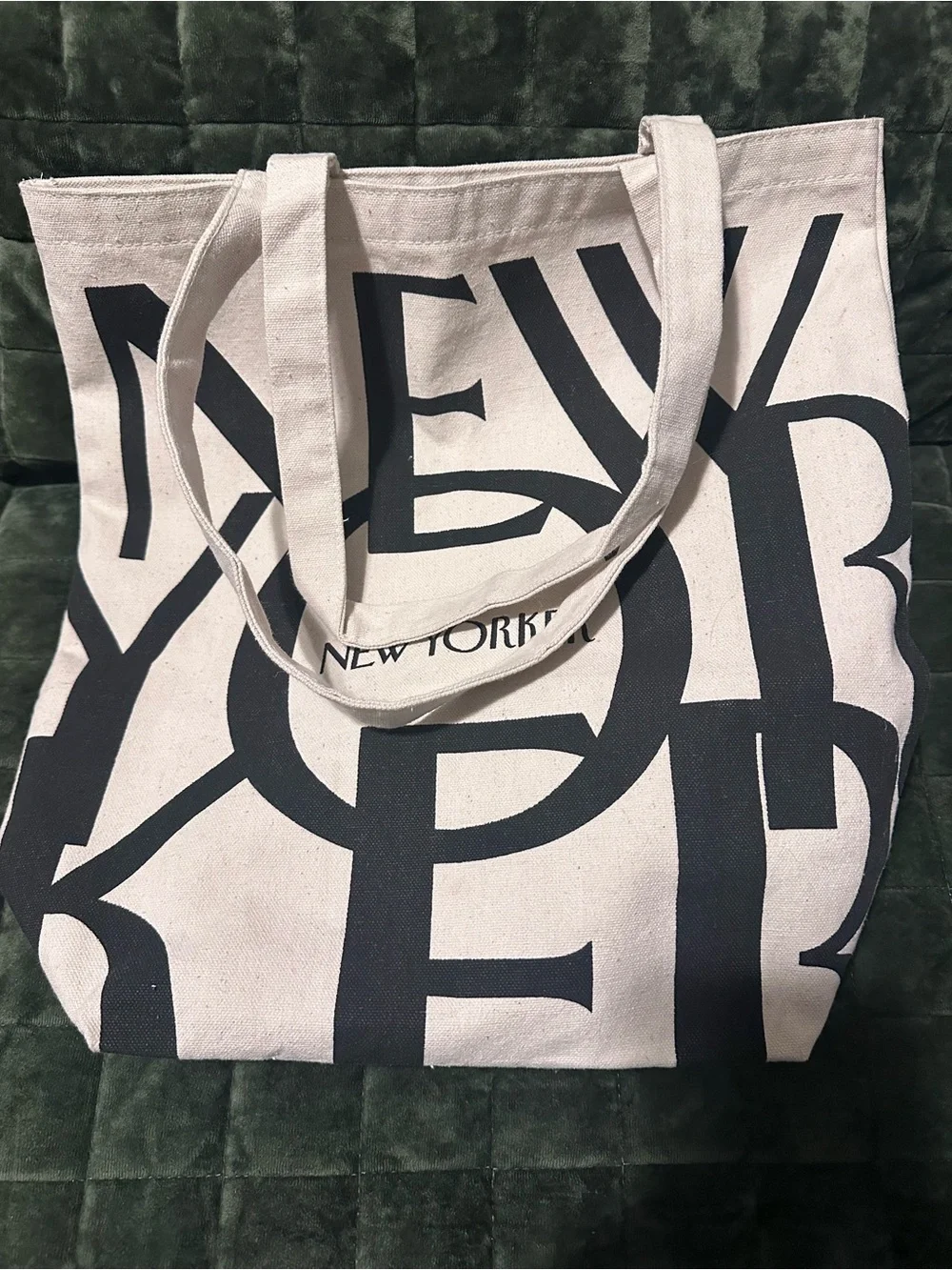 The New Yorker Canvas Tote in Natural and Black